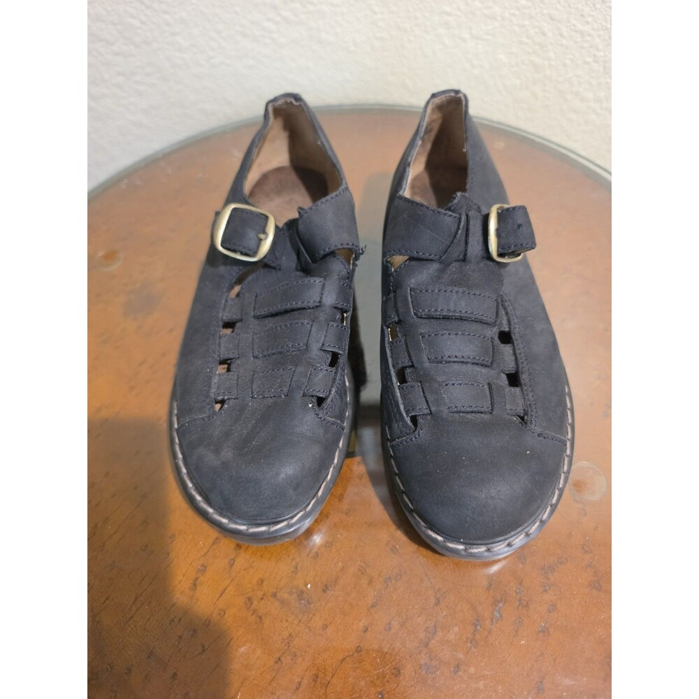 Vintage 90s Prima Royale Mary Jane Black Loafer Buckle Shoes Size 6.5